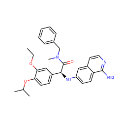 CCOc1cc([C@H](Nc2ccc3c(N)nccc3c2)C(=O)N(C)Cc2ccccc2)ccc1OC(C)C ZINC000034787735