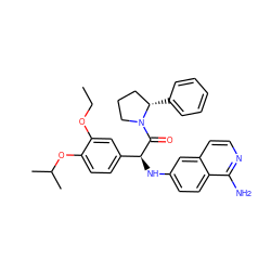 CCOc1cc([C@H](Nc2ccc3c(N)nccc3c2)C(=O)N2CCC[C@@H]2c2ccccc2)ccc1OC(C)C ZINC000035822162