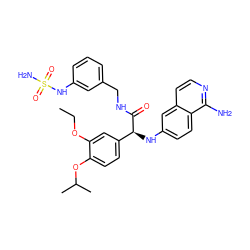 CCOc1cc([C@H](Nc2ccc3c(N)nccc3c2)C(=O)NCc2cccc(NS(N)(=O)=O)c2)ccc1OC(C)C ZINC000059375483