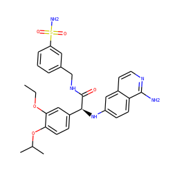 CCOc1cc([C@H](Nc2ccc3c(N)nccc3c2)C(=O)NCc2cccc(S(N)(=O)=O)c2)ccc1OC(C)C ZINC000059374568