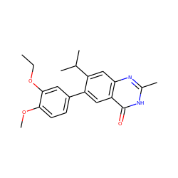 CCOc1cc(-c2cc3c(=O)[nH]c(C)nc3cc2C(C)C)ccc1OC ZINC000013679452