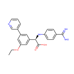 CCOc1cc(-c2cccnc2)cc([C@@H](Nc2ccc(C(=N)N)cc2)C(=O)O)c1 ZINC000014953356