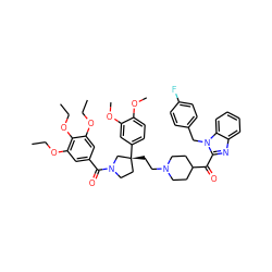 CCOc1cc(C(=O)N2CC[C@@](CCN3CCC(C(=O)c4nc5ccccc5n4Cc4ccc(F)cc4)CC3)(c3ccc(OC)c(OC)c3)C2)cc(OCC)c1OCC ZINC000095611006