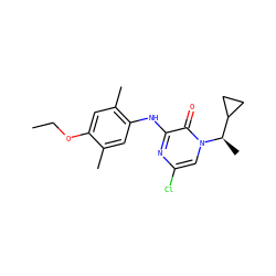 CCOc1cc(C)c(Nc2nc(Cl)cn([C@H](C)C3CC3)c2=O)cc1C ZINC000043071971