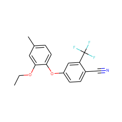 CCOc1cc(C)ccc1Oc1ccc(C#N)c(C(F)(F)F)c1 ZINC000035857318