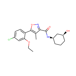 CCOc1cc(Cl)ccc1-c1onc(C(=O)N[C@@H]2CCC[C@H](O)C2)c1C ZINC000072178202