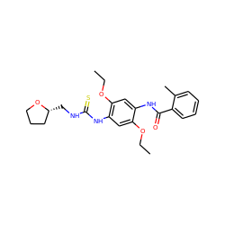 CCOc1cc(NC(=S)NC[C@@H]2CCCO2)c(OCC)cc1NC(=O)c1ccccc1C ZINC000013471682