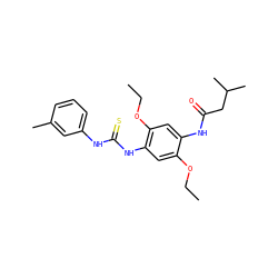 CCOc1cc(NC(=S)Nc2cccc(C)c2)c(OCC)cc1NC(=O)CC(C)C ZINC000013477599