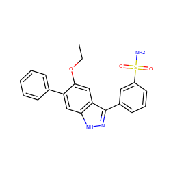 CCOc1cc2c(-c3cccc(S(N)(=O)=O)c3)n[nH]c2cc1-c1ccccc1 ZINC000096270045