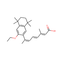 CCOc1cc2c(cc1/C(C)=C\C=C\C(C)=C\C(=O)O)C(C)(C)CCC2(C)C ZINC000013757374