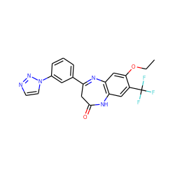 CCOc1cc2c(cc1C(F)(F)F)NC(=O)CC(c1cccc(-n3ccnn3)c1)=N2 ZINC000101460234