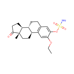 CCOc1cc2c(cc1OS(N)(=O)=O)CC[C@@H]1[C@@H]2CC[C@]2(C)C(=O)CC[C@@H]12 ZINC000028470750