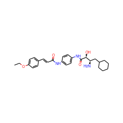 CCOc1ccc(/C=C/C(=O)Nc2ccc(NC(=O)[C@@H](O)[C@H](N)CC3CCCCC3)cc2)cc1 ZINC000026952794