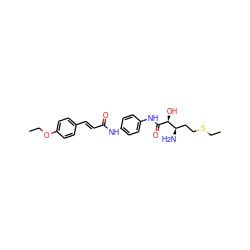 CCOc1ccc(/C=C/C(=O)Nc2ccc(NC(=O)[C@@H](O)[C@H](N)CCSCC)cc2)cc1 ZINC000026944970