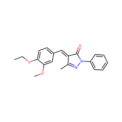 CCOc1ccc(/C=C2/C(=O)N(c3ccccc3)N=C2C)cc1OC ZINC000000063805