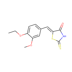 CCOc1ccc(/C=C2\SC(=S)NC2=O)cc1OC ZINC000013556347