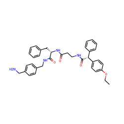 CCOc1ccc([C@H](C(=O)NCCC(=O)N[C@@H](Cc2ccccc2)C(=O)NCc2ccc(CN)cc2)c2ccccc2)cc1 ZINC000206331186