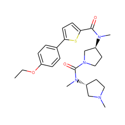 CCOc1ccc(-c2ccc(C(=O)N(C)[C@H]3CCN(C(=O)N(C)[C@@H]4CCN(C)C4)C3)s2)cc1 ZINC000028457282