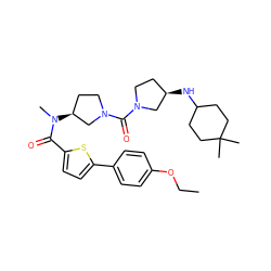 CCOc1ccc(-c2ccc(C(=O)N(C)[C@H]3CCN(C(=O)N4CC[C@@H](NC5CCC(C)(C)CC5)C4)C3)s2)cc1 ZINC000036351831
