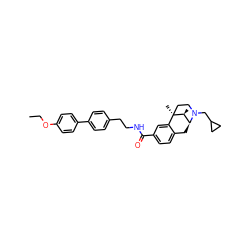 CCOc1ccc(-c2ccc(CCNC(=O)c3ccc4c(c3)[C@@]3(C)CCN(CC5CC5)[C@@H](C4)[C@@H]3C)cc2)cc1 ZINC000095561959