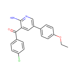 CCOc1ccc(-c2cnc(N)c(C(=O)c3ccc(Cl)cc3)c2)cc1 ZINC000096285671