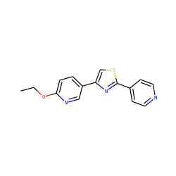 CCOc1ccc(-c2csc(-c3ccncc3)n2)cn1 ZINC000073296571