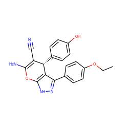 CCOc1ccc(-c2n[nH]c3c2[C@@H](c2ccc(O)cc2)C(C#N)=C(N)O3)cc1 ZINC000006733515