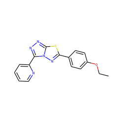 CCOc1ccc(-c2nn3c(-c4ccccn4)nnc3s2)cc1 ZINC000000530205