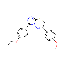 CCOc1ccc(-c2nnc3n2N=C(c2ccc(OC)cc2)CS3)cc1 ZINC000004312945