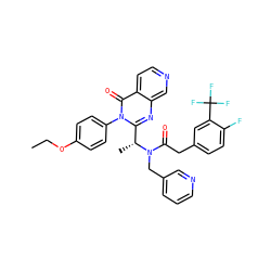 CCOc1ccc(-n2c([C@@H](C)N(Cc3cccnc3)C(=O)Cc3ccc(F)c(C(F)(F)F)c3)nc3cnccc3c2=O)cc1 ZINC000049793744