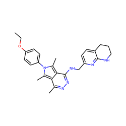 CCOc1ccc(-n2c(C)c3c(C)nnc(NCc4ccc5c(n4)NCCC5)c3c2C)cc1 ZINC000028569204