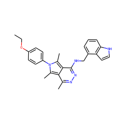 CCOc1ccc(-n2c(C)c3c(C)nnc(NCc4cccc5[nH]ccc45)c3c2C)cc1 ZINC000028569414