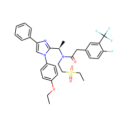 CCOc1ccc(-n2cc(-c3ccccc3)nc2[C@@H](C)N(CCS(=O)(=O)CC)C(=O)Cc2ccc(F)c(C(F)(F)F)c2)cc1 ZINC000029129860