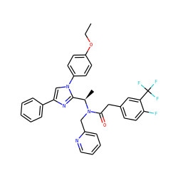 CCOc1ccc(-n2cc(-c3ccccc3)nc2[C@@H](C)N(Cc2ccccn2)C(=O)Cc2ccc(F)c(C(F)(F)F)c2)cc1 ZINC000029130096