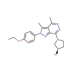 CCOc1ccc(-n2nc3c(N4CC[C@@H](O)C4)nnc(C)c3c2C)cc1 ZINC000072112720