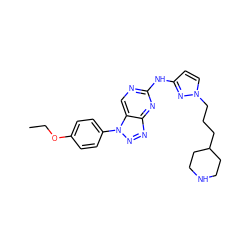 CCOc1ccc(-n2nnc3nc(Nc4ccn(CCCC5CCNCC5)n4)ncc32)cc1 ZINC000169341695