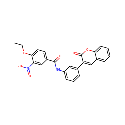 CCOc1ccc(C(=O)Nc2cccc(-c3cc4ccccc4oc3=O)c2)cc1[N+](=O)[O-] ZINC000000830090