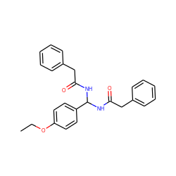 CCOc1ccc(C(NC(=O)Cc2ccccc2)NC(=O)Cc2ccccc2)cc1 ZINC000006439614