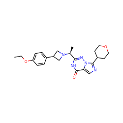 CCOc1ccc(C2CN([C@@H](C)c3nn4c(C5CCOCC5)ncc4c(=O)[nH]3)C2)cc1 ZINC000205424644