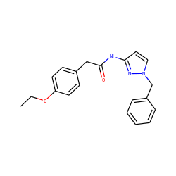 CCOc1ccc(CC(=O)Nc2ccn(Cc3ccccc3)n2)cc1 ZINC000519116119