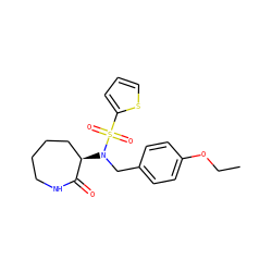 CCOc1ccc(CN([C@@H]2CCCCNC2=O)S(=O)(=O)c2cccs2)cc1 ZINC000028957557