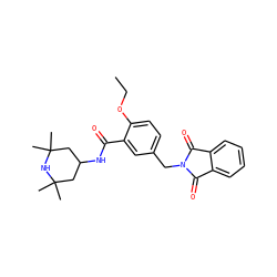 CCOc1ccc(CN2C(=O)c3ccccc3C2=O)cc1C(=O)NC1CC(C)(C)NC(C)(C)C1 ZINC000010813373