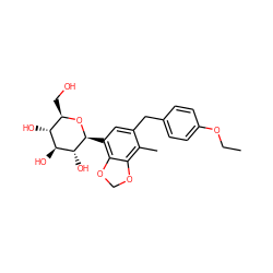 CCOc1ccc(Cc2cc([C@@H]3O[C@H](CO)[C@@H](O)[C@H](O)[C@H]3O)c3c(c2C)OCO3)cc1 ZINC000214050295