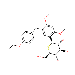 CCOc1ccc(Cc2cc([C@@H]3S[C@H](CO)[C@@H](O)[C@H](O)[C@H]3O)c(OC)cc2OC)cc1 ZINC000049071672