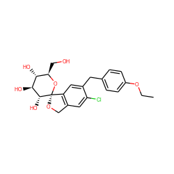 CCOc1ccc(Cc2cc3c(cc2Cl)CO[C@]32O[C@H](CO)[C@@H](O)[C@H](O)[C@H]2O)cc1 ZINC000043178244