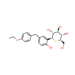 CCOc1ccc(Cc2ccc(O)c([C@@H]3S[C@H](CO)[C@@H](O)[C@H](O)[C@H]3O)c2)cc1 ZINC000049070328