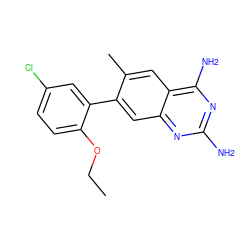 CCOc1ccc(Cl)cc1-c1cc2nc(N)nc(N)c2cc1C ZINC000072114523