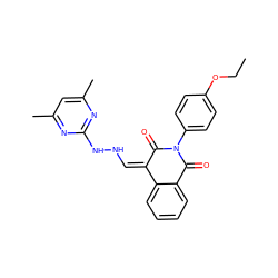 CCOc1ccc(N2C(=O)/C(=C\NNc3nc(C)cc(C)n3)c3ccccc3C2=O)cc1 ZINC000009580150