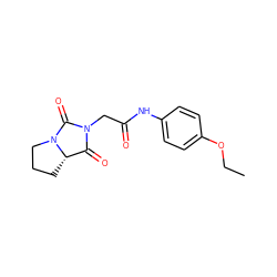 CCOc1ccc(NC(=O)CN2C(=O)[C@@H]3CCCN3C2=O)cc1 ZINC000002403807