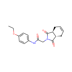 CCOc1ccc(NC(=O)CN2C(=O)[C@H]3CC=CC[C@@H]3C2=O)cc1 ZINC000013141858